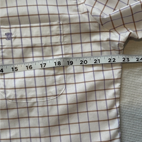 Peter Millar Nanoluxe shirt button down plaid sz M long sleeves 100% cotton - Picture 5 of 10